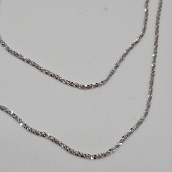 Sterling Silver Rhodium Plated Diamond-cut Rope Chain  Sterling Silver 925 Rhodium Plated Shinny Roc Chain 1.4mm